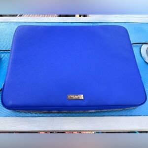 Kate Spade Laptop Case Saffiano Blue Leather Sleeve